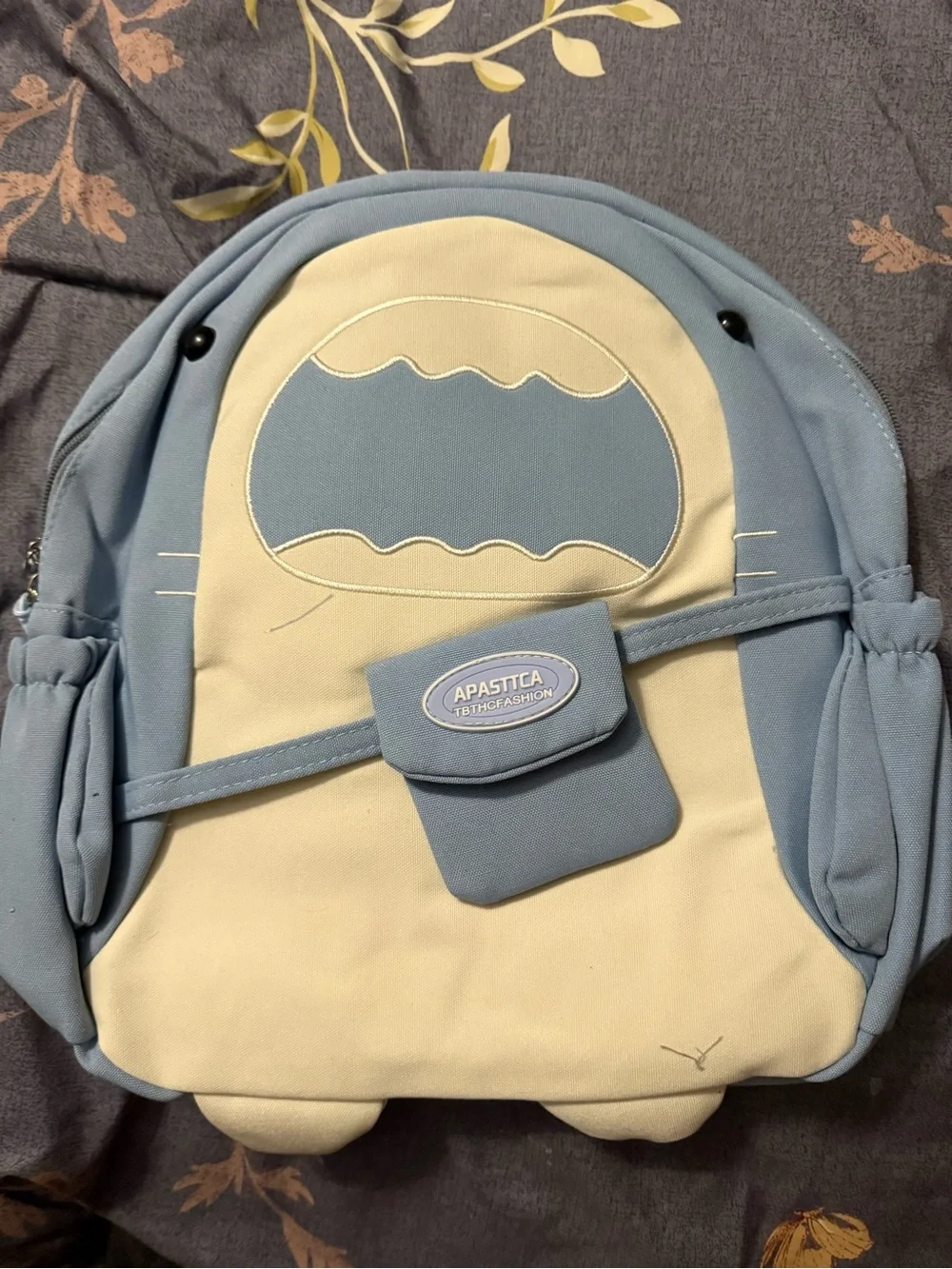 APASTTCA Kids Blue and Cream Cartoon Character Backpack
